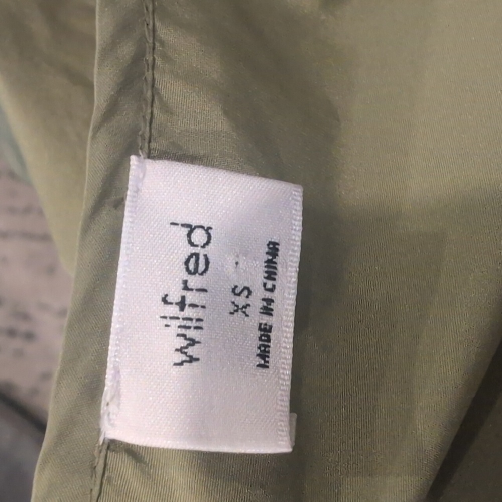 Aritzia Wilfred  Fantasy Babydoll Dress Pistachio Green Puff Sleeve - Picture 7 of 9